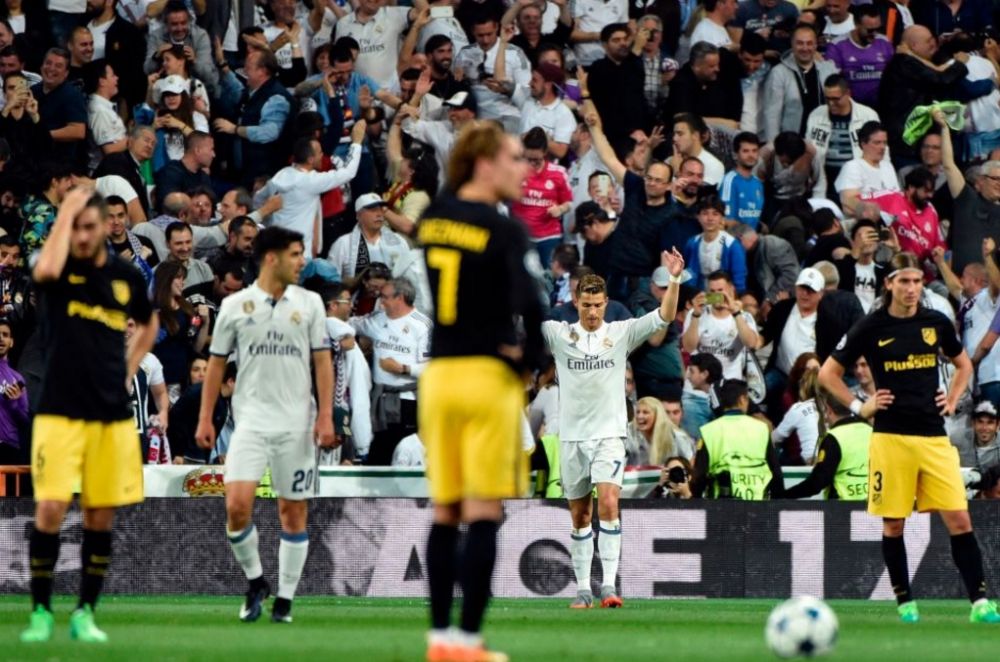 在今天凌晨结束的一场欧冠比赛中，皇马3:0大胜马竞。C罗上演帽子戏法，白衣军团抢得先机。