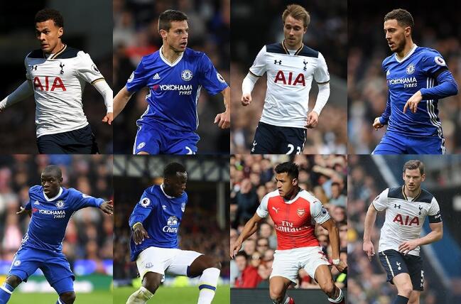 英超最佳球员候选名单公布 热刺切尔西各3人入选
