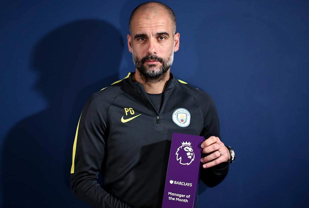 官方：瓜迪奥拉、凯恩分别当选英超二月份最佳主帅、球员