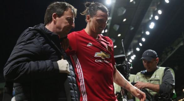 伯恩利VS曼联 官方：伊布罗霍韧带受伤须接受进一步检查